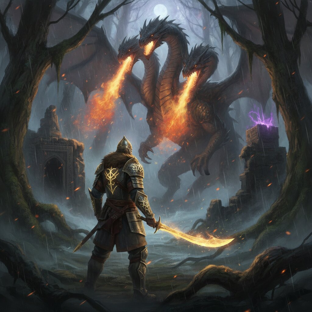 Kosti 3D — a bogatyr faces the dragon Zmey Gorynych